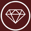 A diamond icon on a maroon background